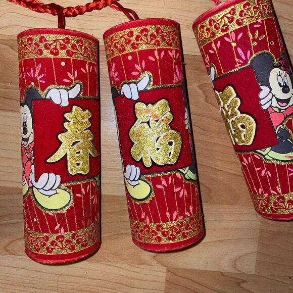 Disney Mickey Minnie Mouse Chinese Lunar New Year Firecracker Garland 18pc - Picture 5 of 7